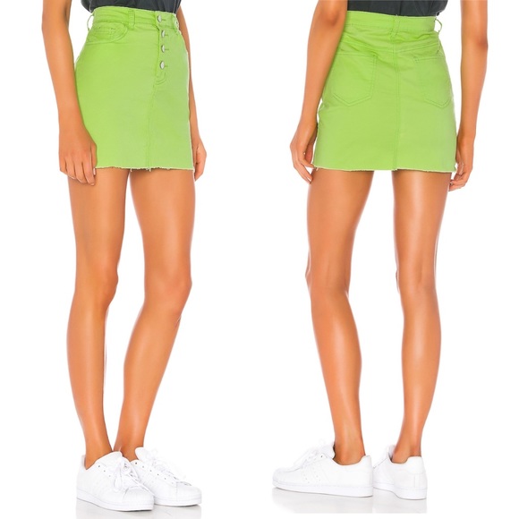 lime green jean skirt